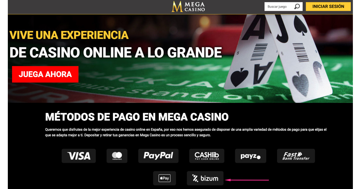 megacasino es uno de los nuevos casinos con Bizum en España
